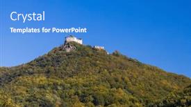  Presentation with unesco - Slides consisting of aggstein-castle-ruins-burgruine-aggstein background and a cobalt blue colored foreground