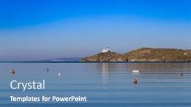  Presentation with island - PPT layouts having aghios-nikolaos-cape-at-kea background and a teal colored foreground