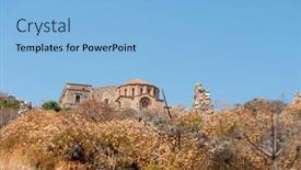  Presentation with greek - Amazing slide set having agia-sofia-church backdrop and a light blue colored foreground