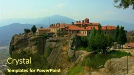  Presentation with economic crisis in greece - Audience pleasing presentation theme consisting of victory day backdrop and a dark gray colored foreground