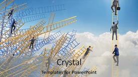  Presentation with career - Cool new slides with agile - businessman climbing career ladder backdrop and a mint green colored foreground