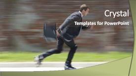  Presentation with motion - Cool new PPT theme with agile - businessman rollerblading blurred motion concept backdrop and a dark gray colored foreground