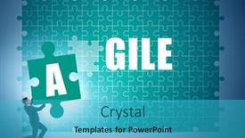  Presentation with jigsaw - Slide set consisting of agile-concept-with-businessman-putting background and a teal colored foreground
