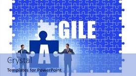  Presentation with jigsaw - Beautiful slide deck featuring agile-concept-with-businessman-putting backdrop and a light blue colored foreground