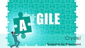  Presentation with jigsaw - Slide deck having agile-concept-with-businessman-putting background and a cyan colored foreground