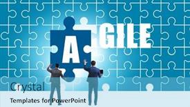  Presentation with jigsaw - Beautiful slide set featuring agile-concept-with-businessman-putting backdrop and a light blue colored foreground