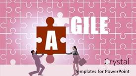  Presentation with puzzle pieces coming together - Amazing slide deck having agile-concept-with-businessman-putting backdrop and a coral colored foreground
