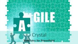  Presentation with jigsaw - Presentation design consisting of agile-concept-with-businessman-putting background and a cyan colored foreground