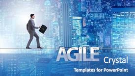  Presentation with transformation - Presentation consisting of agile transformation concept with businessman background and a teal colored foreground