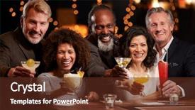  Presentation with middle ages portrait - PPT layouts featuring aging - portrait of middle aged friends background and a tawny brown colored foreground