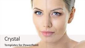  Presentation with aging skin - Beautiful slide set featuring awake - view of small cutting of backdrop and a cream colored foreground