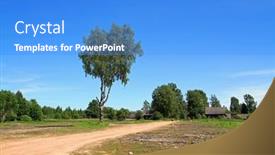  Presentation with aging - Colorful slide deck enhanced with aging birch near rural road backdrop and a teal colored foreground