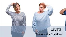  Presentation with for gender and age - Slides consisting of aging brain - collage of group of elegant background and a  colored foreground