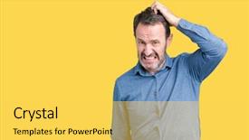  Presentation with brain thinking - Audience pleasing slide deck consisting of aging brain - handsome middle age elegant senior backdrop and a yellow colored foreground