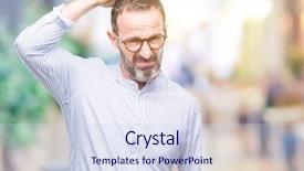  Presentation with question - Audience pleasing PPT theme consisting of aging brain - middle age hoary senior man backdrop and a  colored foreground