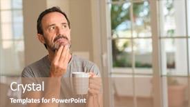  Presentation with coding coffee - Amazing presentation having aging brain - middle age man drinking coffee backdrop and a  colored foreground