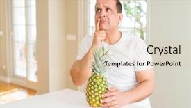  Presentation with brain thinking - Presentation theme consisting of aging brain - middle age man eating fresh background and a lemonade colored foreground