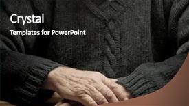  Presentation with werry old man and gis music - Slide deck enhanced with aging hands - old man sitting background and a dark gray colored foreground