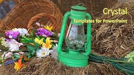  Presentation with aging - Slide deck featuring aging kerosine lamp in hay background and a tawny brown colored foreground