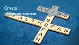  Presentation with aging - Presentation design enhanced with aging-lifespan-and-healthspan-crossword background and a ocean colored foreground