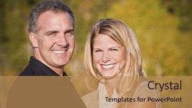  Presentation with aged study - Beautiful theme featuring aging parent - beautiful middle-aged couple portrait backdrop and a coral colored foreground