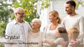  Presentation with generation - Slide deck with aging parent - family happiness generation home background and a soft green colored foreground