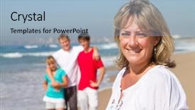  Presentation with aging - PPT theme enhanced with aging parent - happy mid-aged mother and family background and a light blue colored foreground