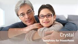  Presentation with uae old man - Presentation design consisting of aging parent - portrait of man with his background and a coral colored foreground