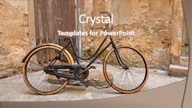  Presentation with retro television old vintage tv - Beautiful presentation theme featuring aging place - old retro bicycle on vintage backdrop and a coral colored foreground