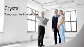  Presentation with realtor - PPT layouts enhanced with aging place - real estate business sale background and a light gray colored foreground