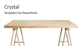  Presentation with workshop - Beautiful presentation theme featuring aging place - wooden workshop table isolated workbench backdrop and a white colored foreground