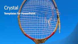  Presentation with aging - Theme enhanced with aging racket on celestial background background and a teal colored foreground