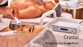  Presentation with aging skin - Beautiful slide deck featuring aging rejuvenation and non surgical backdrop and a coral colored foreground