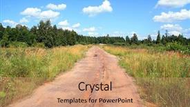  Presentation with aging - Amazing PPT layouts having aging rural road backdrop and a coral colored foreground