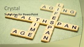  Presentation with aging - Presentation design consisting of aging-time-lifespan-and-healthspan background and a soft green colored foreground