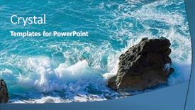  Presentation with island - Amazing slide deck having agios-nikitas-beach-on-lefkas backdrop and a teal colored foreground