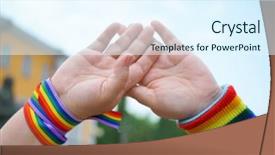  Presentation with rainbow lgbt - Presentation design featuring agitation - concept of sexual minority female background and a sky blue colored foreground