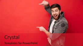  Presentation with nutrition wih children - Slide deck with agitation - photo of agitated man wih background and a red colored foreground