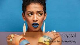  Presentation with fashion accessories - Slide deck having agitation - photo of scared or agitated background and a  colored foreground