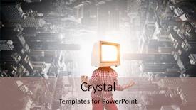  Presentation with children - PPT theme enhanced with agitation - tv addicted children mixed media background and a coral colored foreground