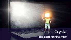  Presentation with children - Presentation theme having agitation - tv addicted children mixed media background and a  colored foreground