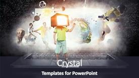  Presentation with children - Presentation with agitation - tv addicted children mixed media background and a tawny brown colored foreground