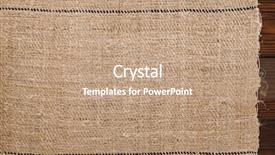  Presentation with packeting grain - PPT theme having ago - old grain sacking linen completely background and a coral colored foreground