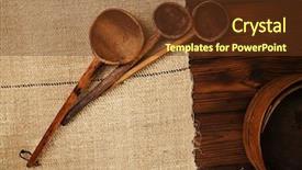  Presentation with old vintage mobile phones - Slide deck consisting of ago - real vintage wooden spoons background and a  colored foreground