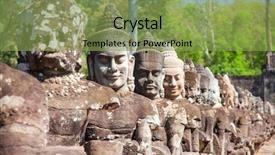  Presentation with heads - Beautiful slides featuring ago - stone heads guards south gates backdrop and a seafoam green colored foreground