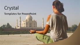  Presentation with taj mahal - PPT theme featuring agra - relaxing at taj mahal background and a light blue colored foreground