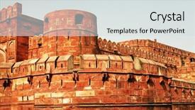  Presentation with taj mahal - Beautiful presentation theme featuring agra red fort a unesco backdrop and a sky blue colored foreground