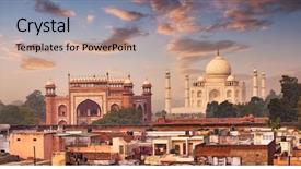  Presentation with agra - Presentation enhanced with agra uttar pradesh india background and a coral colored foreground