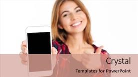  Presentation with wind energy close up portrait - Slide set enhanced with communication device app - close up portrait background and a coral colored foreground