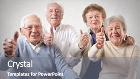  Presentation with how to be happy - Presentation design consisting of happy oldies background and a gray colored foreground